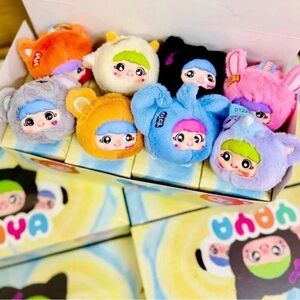 Plush Cute Character Keychain - Blue Bunny Hat Stuffed Toy